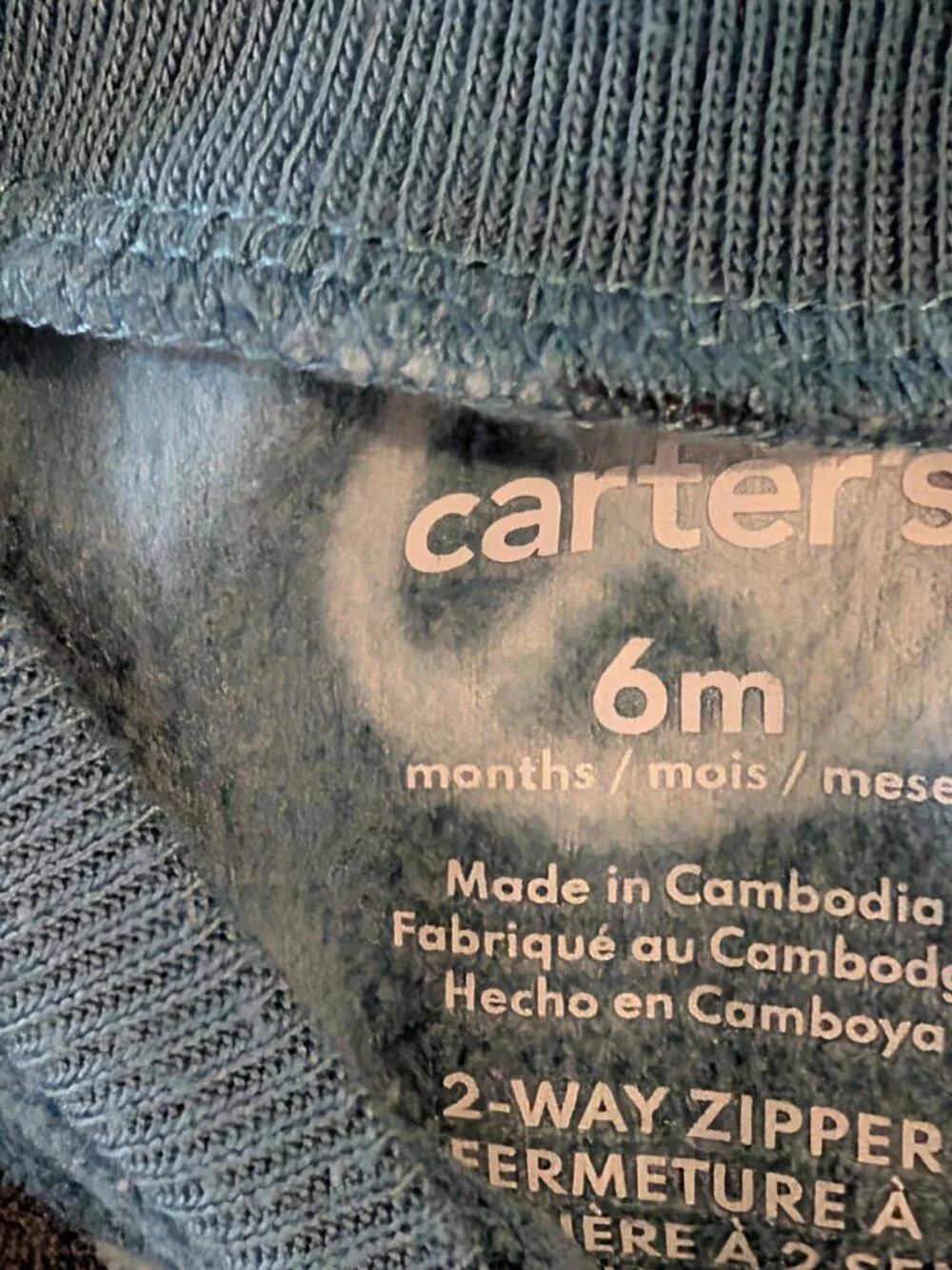 Carter's Fleece Zip-Up Sleep & Play Pajamas, size 6 & 9 months; qty 2 NWOT